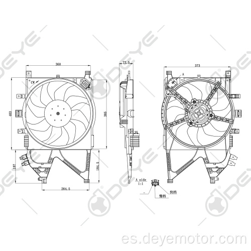 Motor del ventilador de refrigeración del radiador 12v para OPEL CORSA